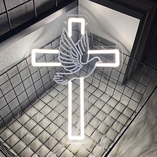 Cross Neon Sign – LED Jesus Neon Light for Wall Decor & Gifts
